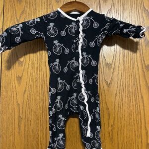 Bicycle Print Kids One Piece - Black